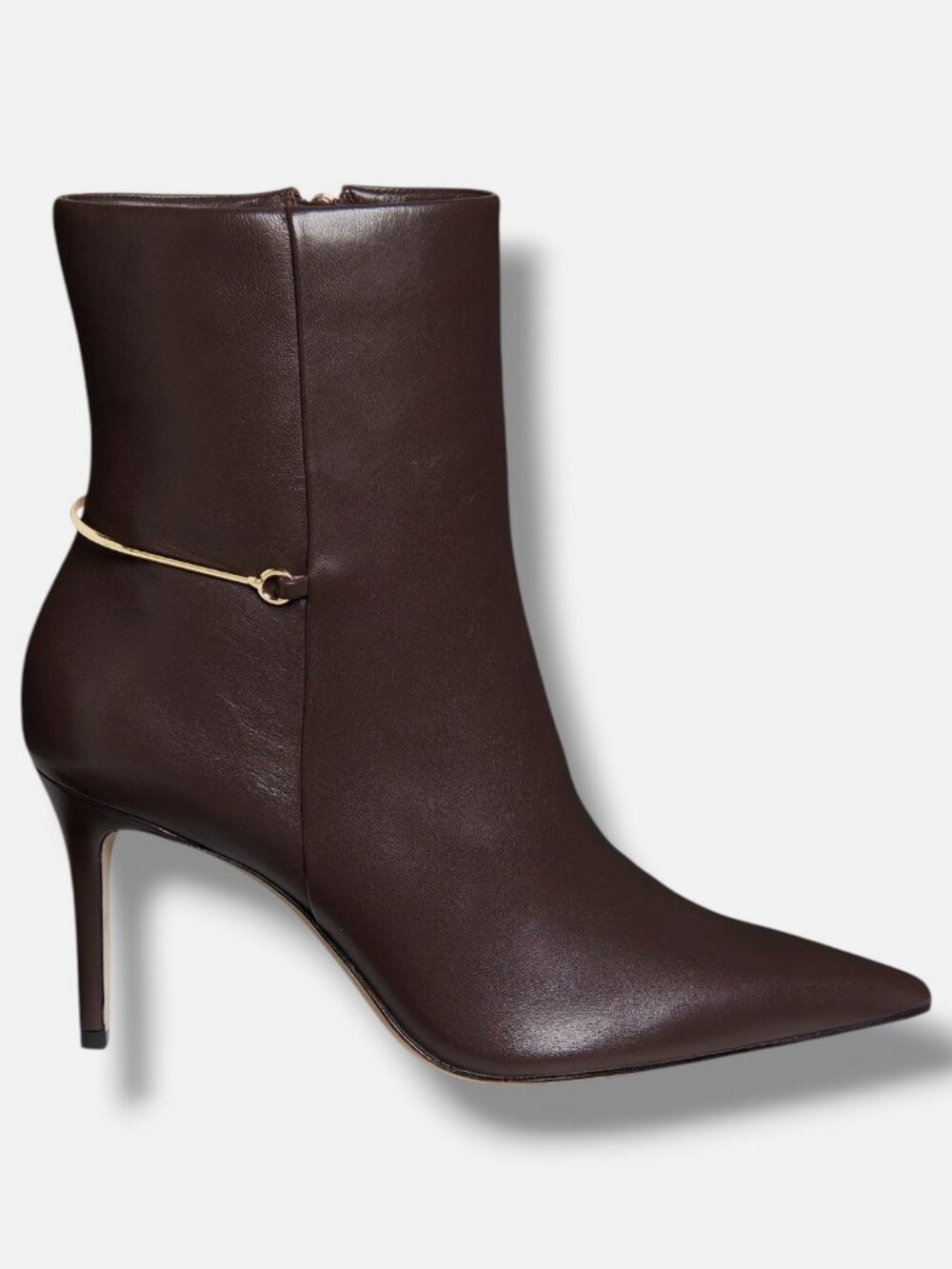 22élevé Women's Brown 85MM Leather Stiletto Booties Shoes Size EU:38 US:8